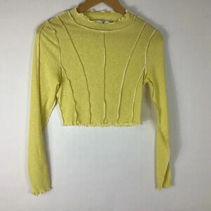 TWIIN Cropped Sheer Top Medium Yellow